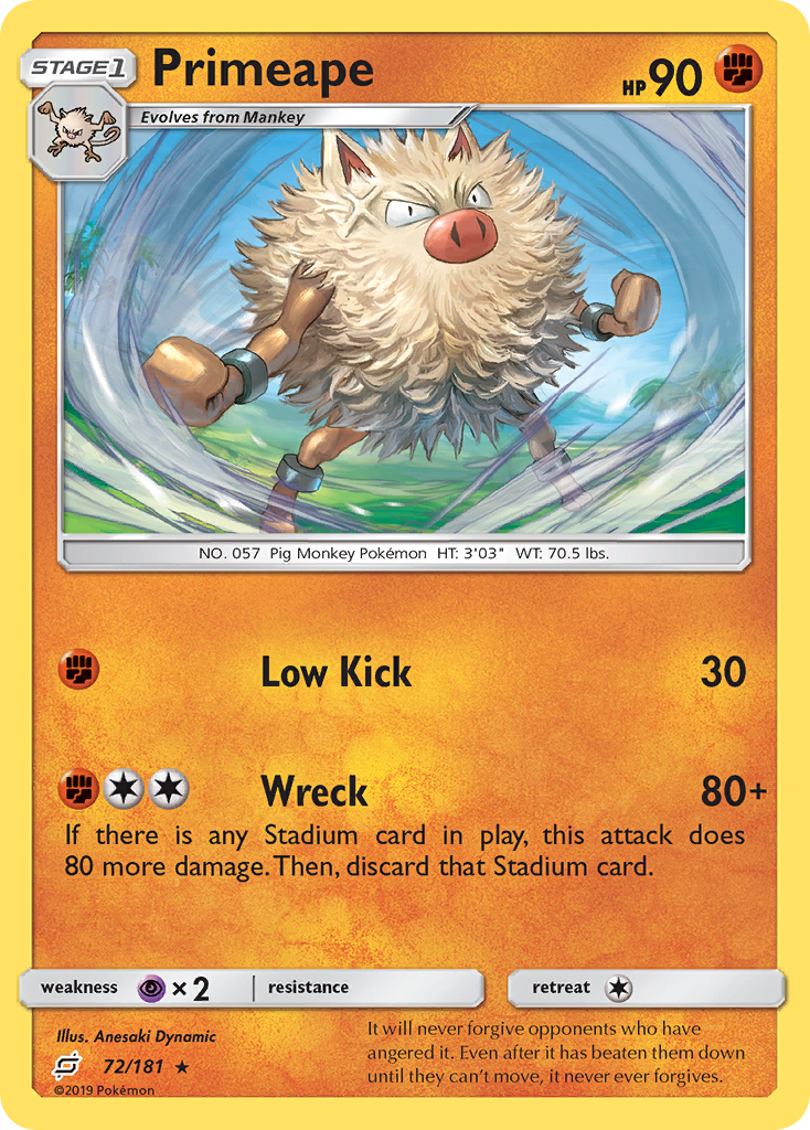 Primeape (72/181) [Sun & Moon: Team Up] | Amazing Games TCG