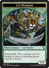 Cat Warrior // Elemental Double-sided Token [Commander 2018 Tokens] | Amazing Games TCG