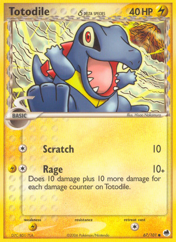 Totodile (67/101) (Delta Species) [EX: Dragon Frontiers] | Amazing Games TCG