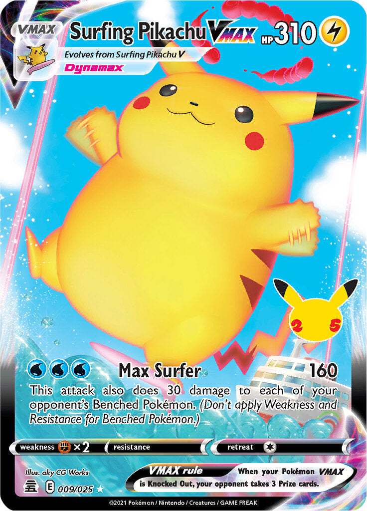 Surfing Pikachu VMAX (009/025) [Celebrations: 25th Anniversary] | Amazing Games TCG