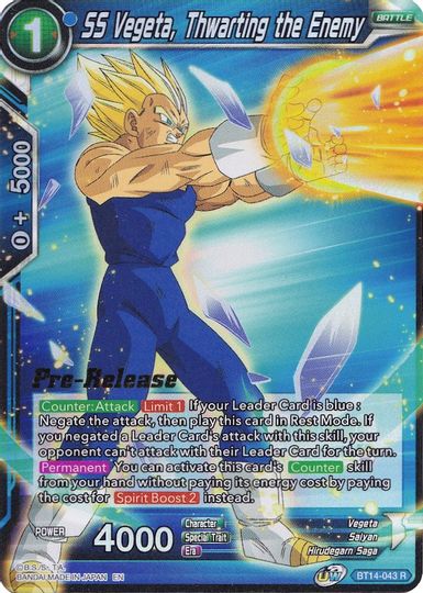 SS Vegeta, Thwarting the Enemy (BT14-043) [Cross Spirits Prerelease Promos] | Amazing Games TCG