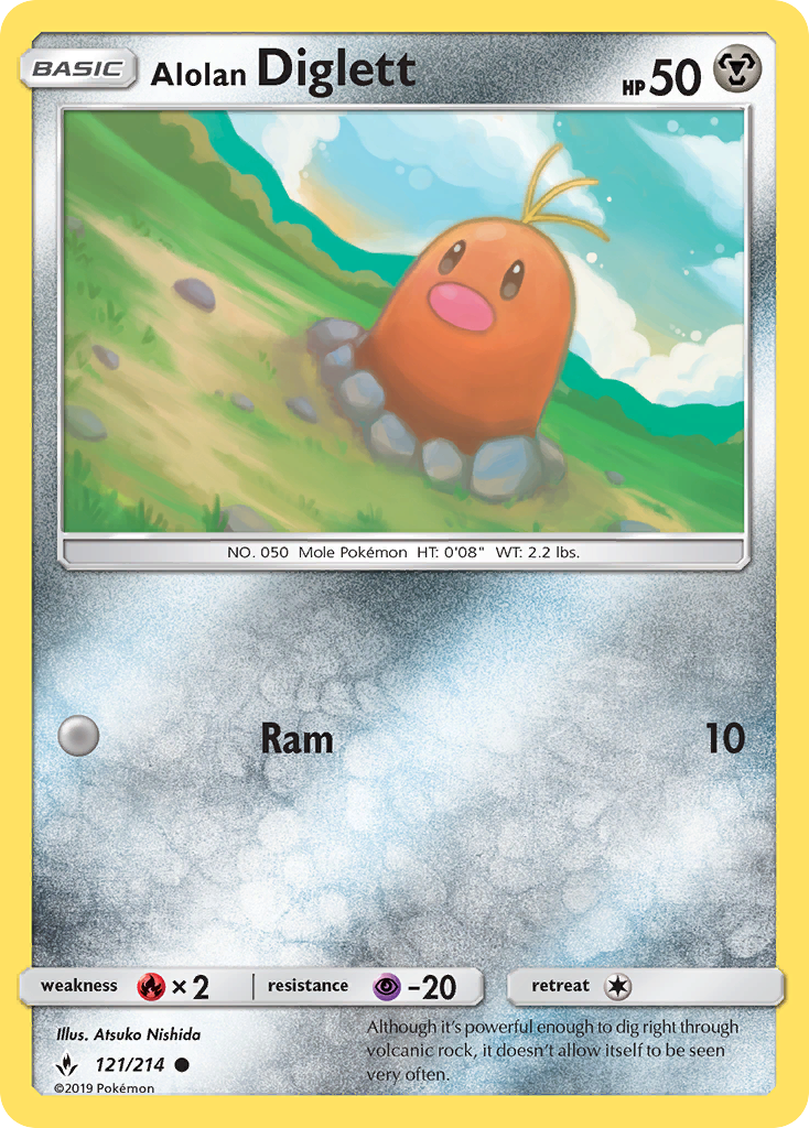 Alolan Diglett (121/214) [Sun & Moon: Unbroken Bonds] | Amazing Games TCG