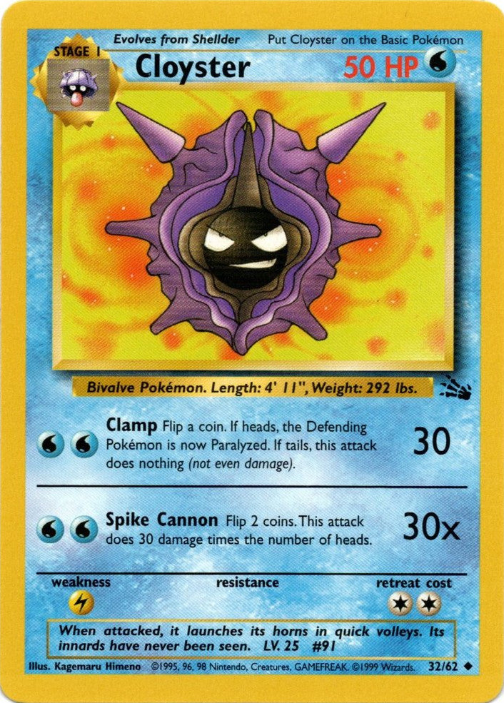Cloyster (32/62) [Fossil Unlimited] | Amazing Games TCG