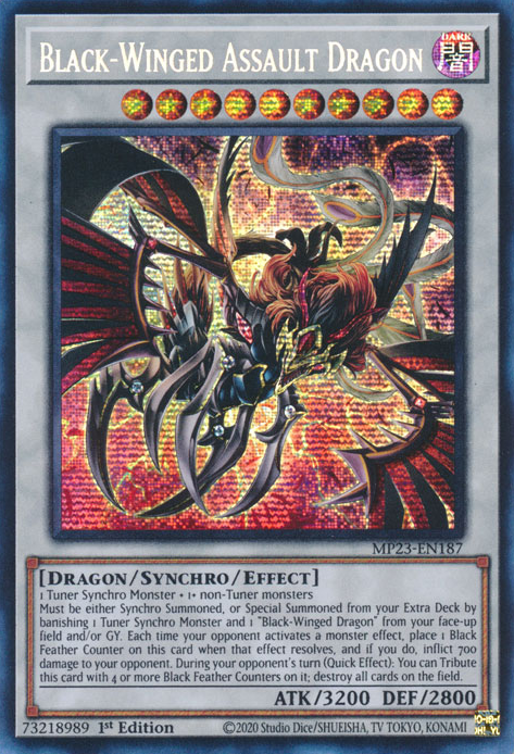 Black-Winged Assault Dragon [MP23-EN187] Prismatic Secret Rare | Amazing Games TCG