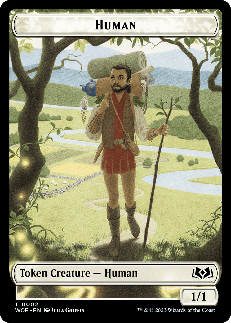 Human // Food (0011) Double-Sided Token [Wilds of Eldraine Tokens] | Amazing Games TCG