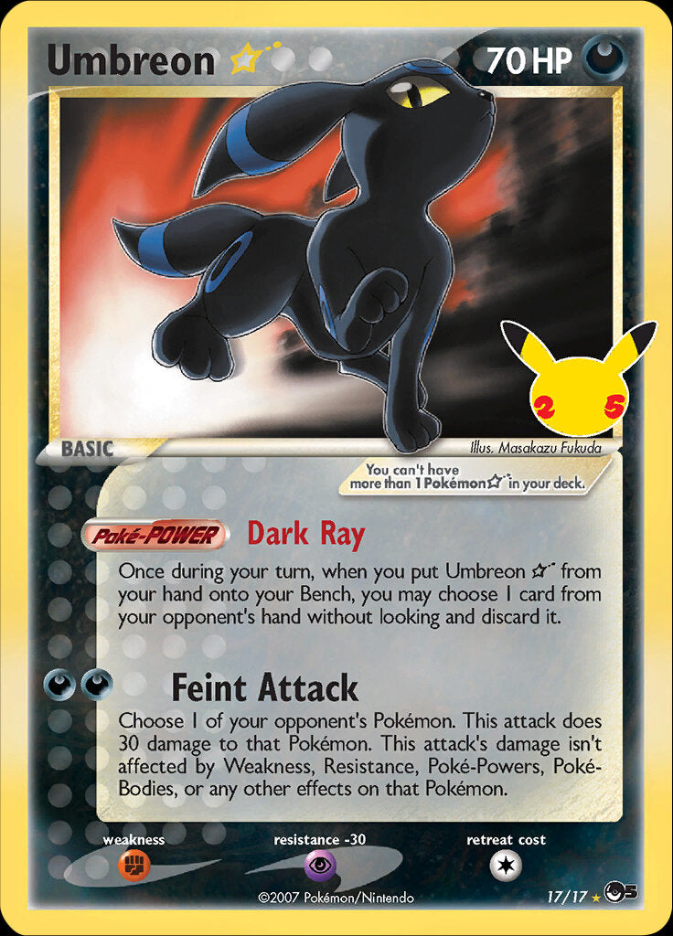 Umbreon (17/17) (Star) [Celebrations: 25th Anniversary - Classic Collection] | Amazing Games TCG