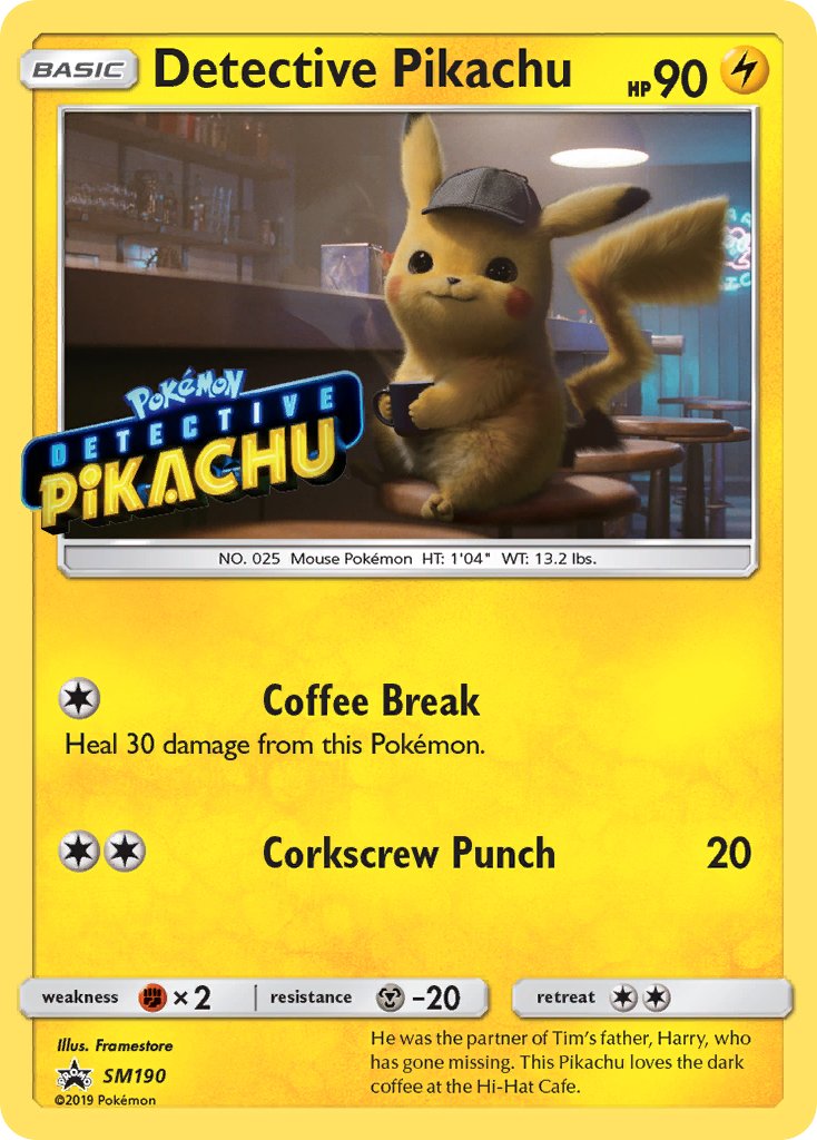 Detective Pikachu (SM190) (Stamped) [Sun & Moon: Black Star Promos] | Amazing Games TCG