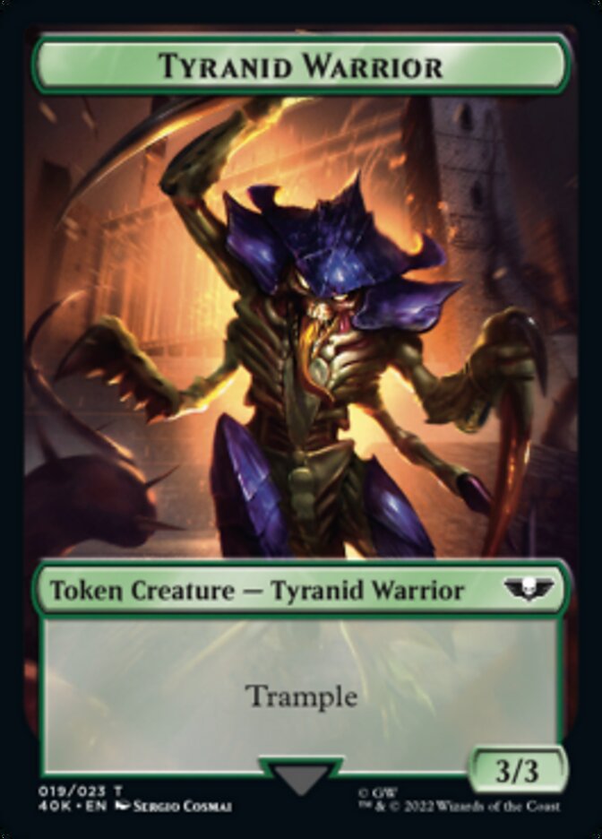 Tyranid (017) // Tyranid Warrior Double-sided Token (Surge Foil) [Universes Beyond: Warhammer 40,000 Tokens] | Amazing Games TCG