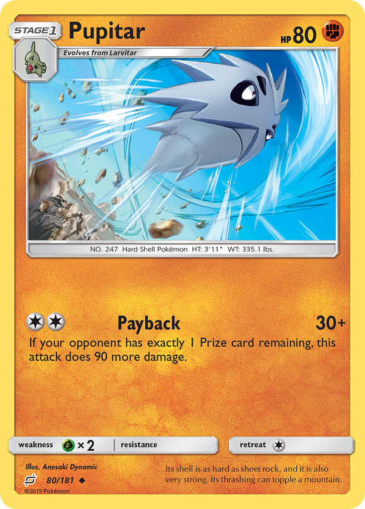 Pupitar (80/181) [Sun & Moon: Team Up] | Amazing Games TCG