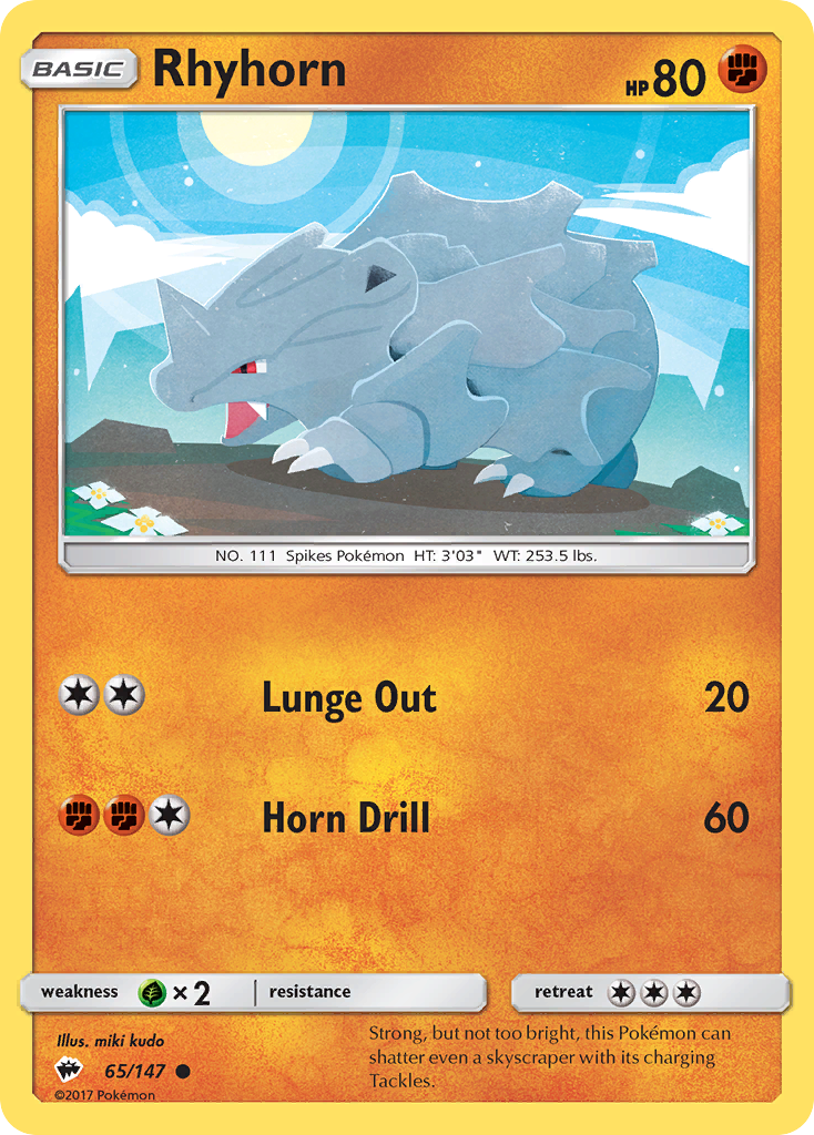 Rhyhorn (65/147) [Sun & Moon: Burning Shadows] | Amazing Games TCG