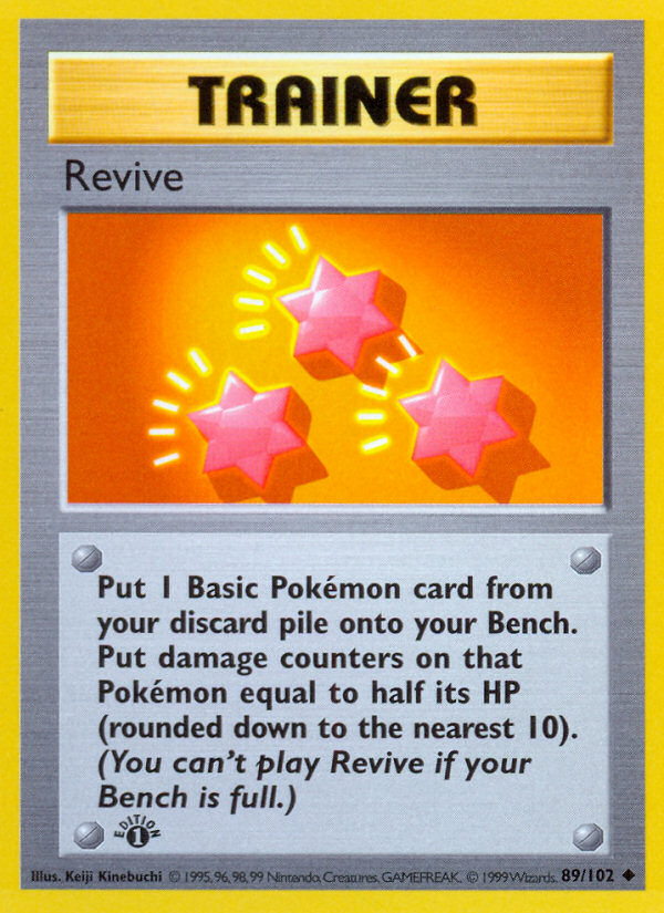 Revive (89/102) (Shadowless) [Base Set 1st Edition] | Amazing Games TCG