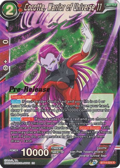 Cocotte, Warrior of Universe 11 (BT14-024) [Cross Spirits Prerelease Promos] | Amazing Games TCG