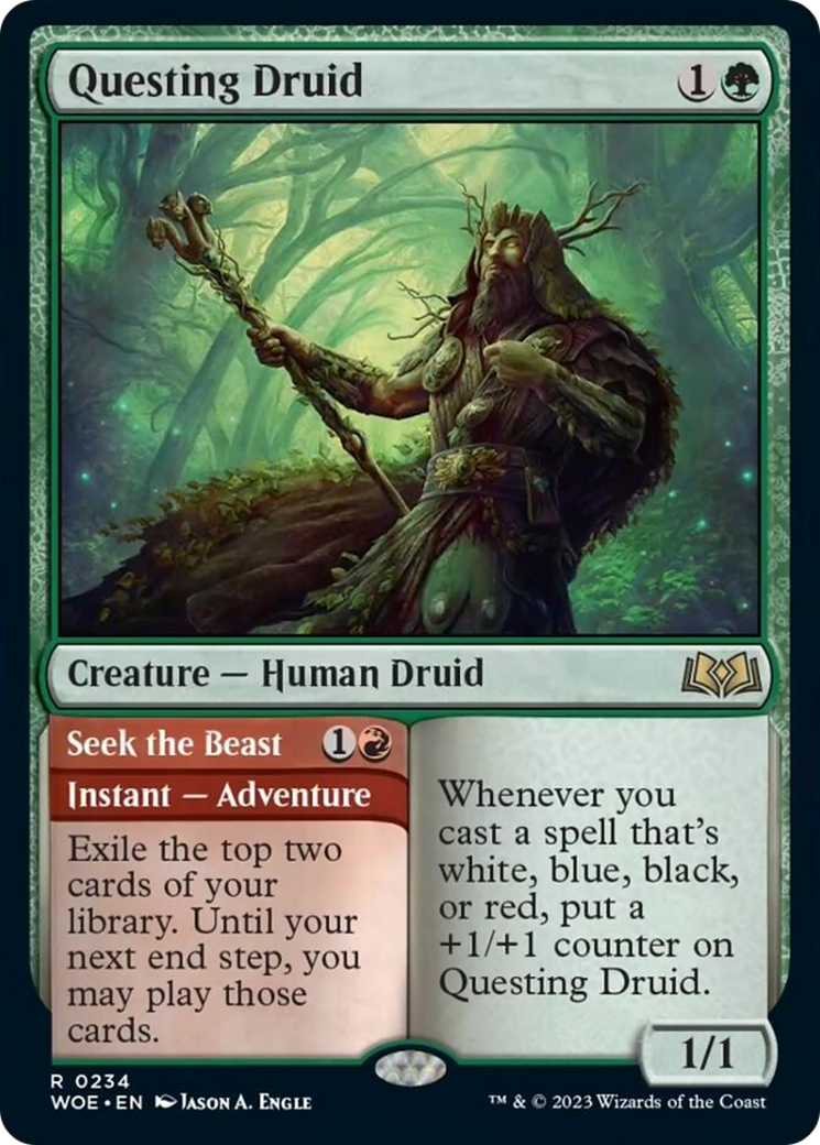 Questing Druid // Seek the Beast [Wilds of Eldraine] | Amazing Games TCG