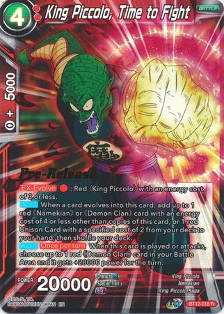 King Piccolo, Time to Fight (BT12-018) [Vicious Rejuvenation Prerelease Promos] | Amazing Games TCG