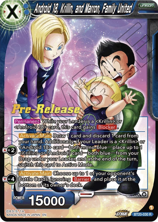 Android 18, Krillin, and Maron, Family United (BT20-030) [Power Absorbed Prerelease Promos] | Amazing Games TCG