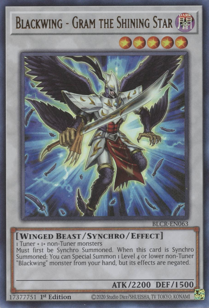 Blackwing - Gram the Shining Star [BLCR-EN063] Ultra Rare | Amazing Games TCG