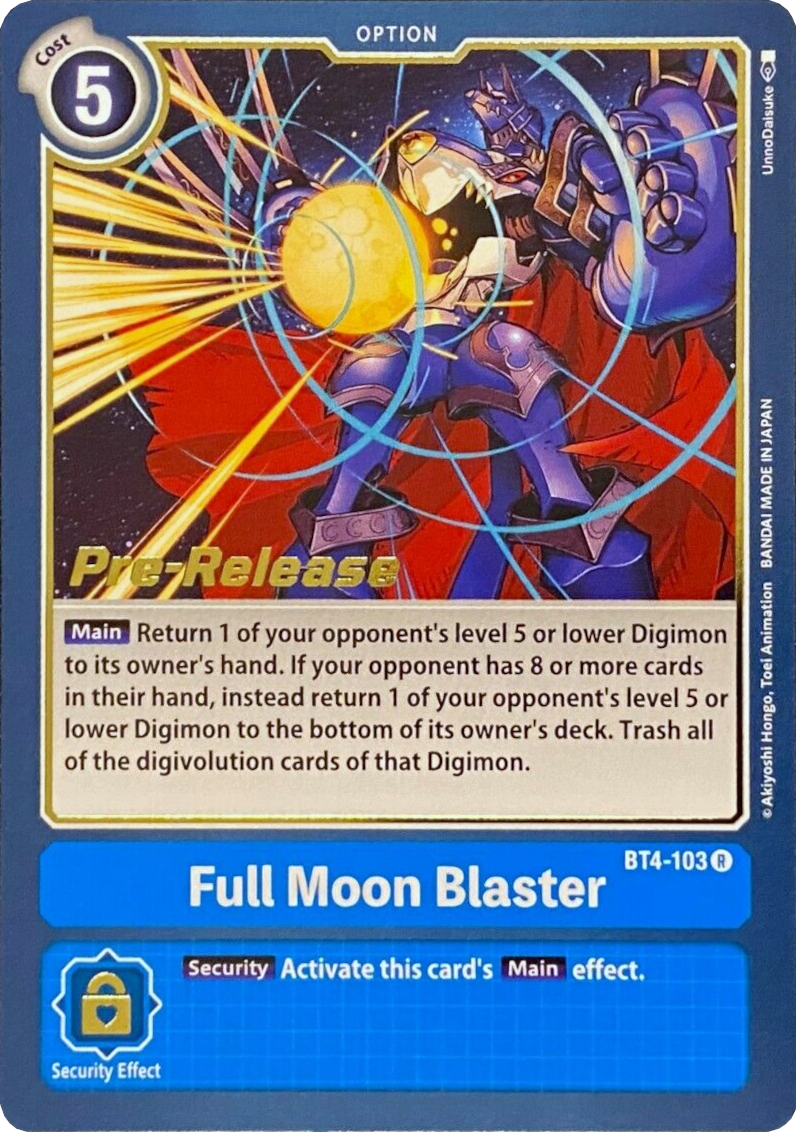Full Moon Blaster [BT4-103] [Great Legend Pre-Release Promos] | Amazing Games TCG