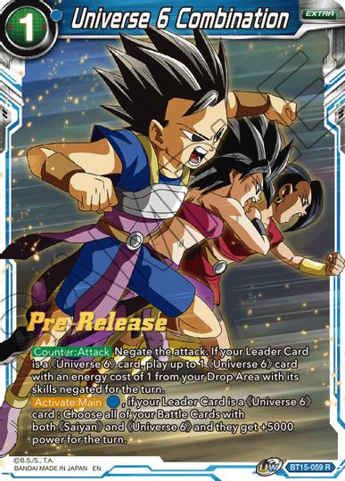 Universe 6 Combination (BT15-059) [Saiyan Showdown Prerelease Promos] | Amazing Games TCG