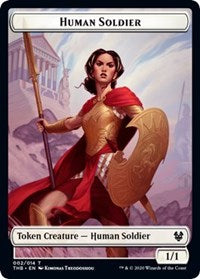 Human Soldier // Gold Double-sided Token [Theros Beyond Death Tokens] | Amazing Games TCG