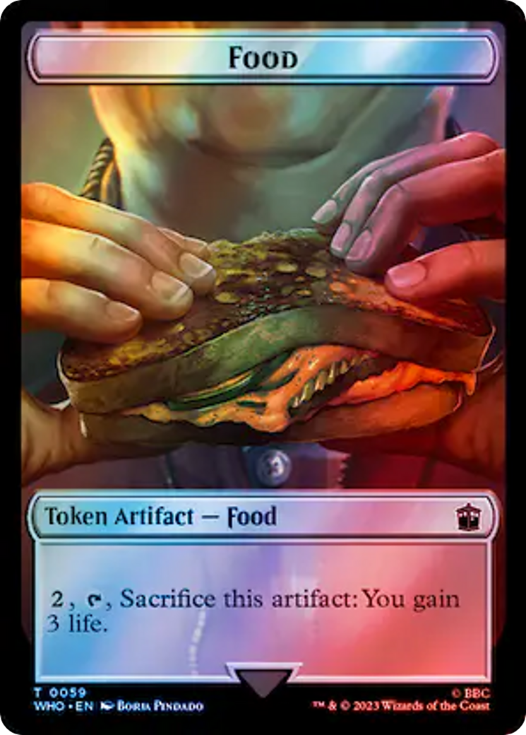 Alien Angel // Food (0059) Double-Sided Token (Surge Foil) [Doctor Who Tokens] | Amazing Games TCG