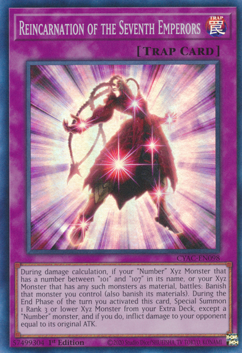 Reincarnation of the Seventh Emperors [CYAC-EN098] Super Rare | Amazing Games TCG