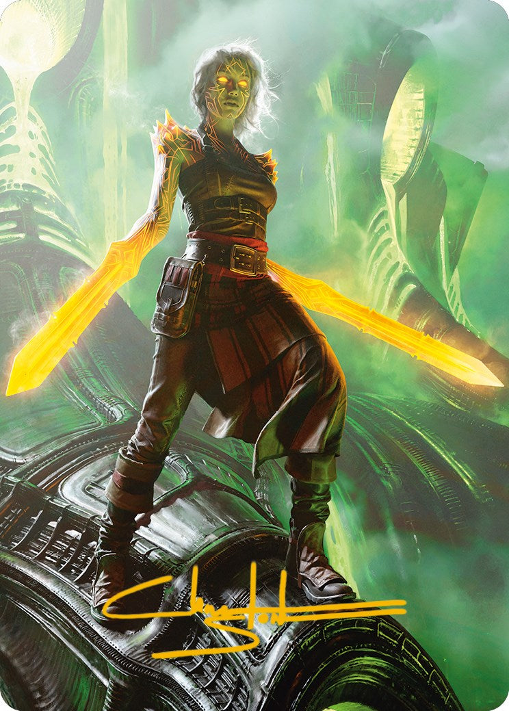 Nahiri, the Unforgiving Art Card (Gold-Stamped Signature) [Phyrexia: All Will Be One Art Series] | Amazing Games TCG