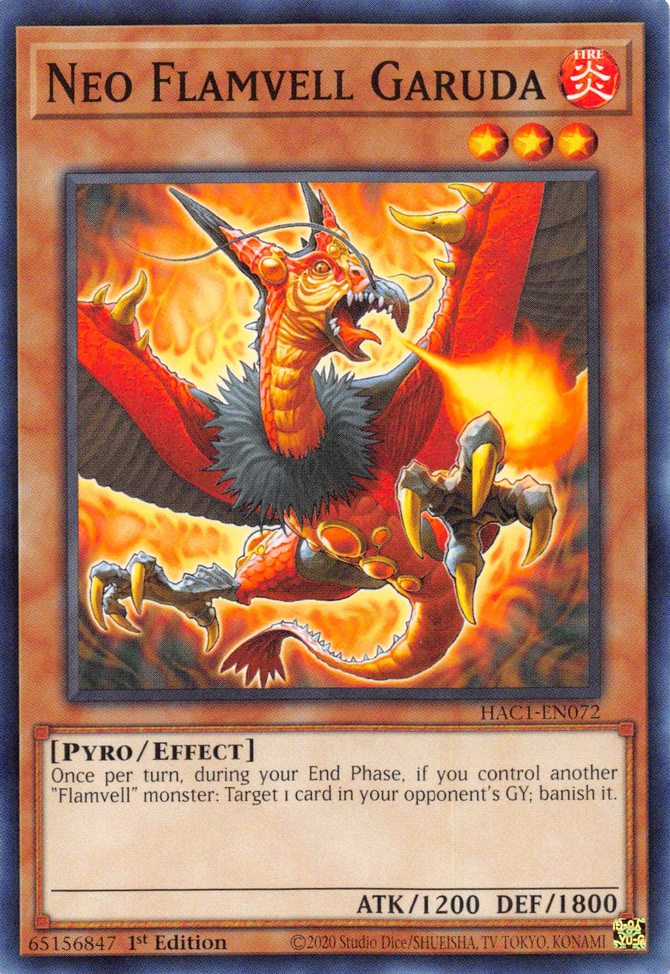 Neo Flamvell Garuda (Duel Terminal) [HAC1-EN072] Parallel Rare | Amazing Games TCG