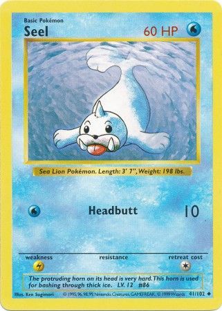 Seel (41/102) [Base Set Shadowless Unlimited] | Amazing Games TCG