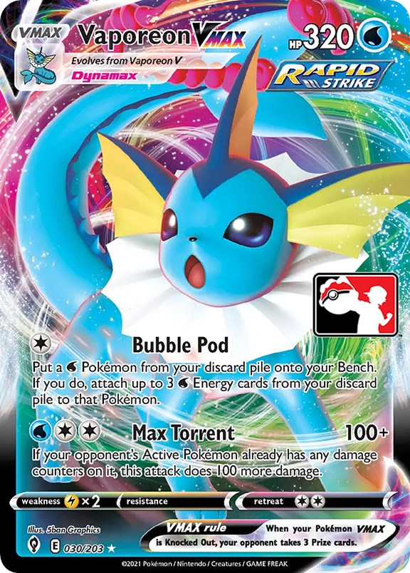 Vaporeon VMAX (030/203) [Prize Pack Series One] | Amazing Games TCG