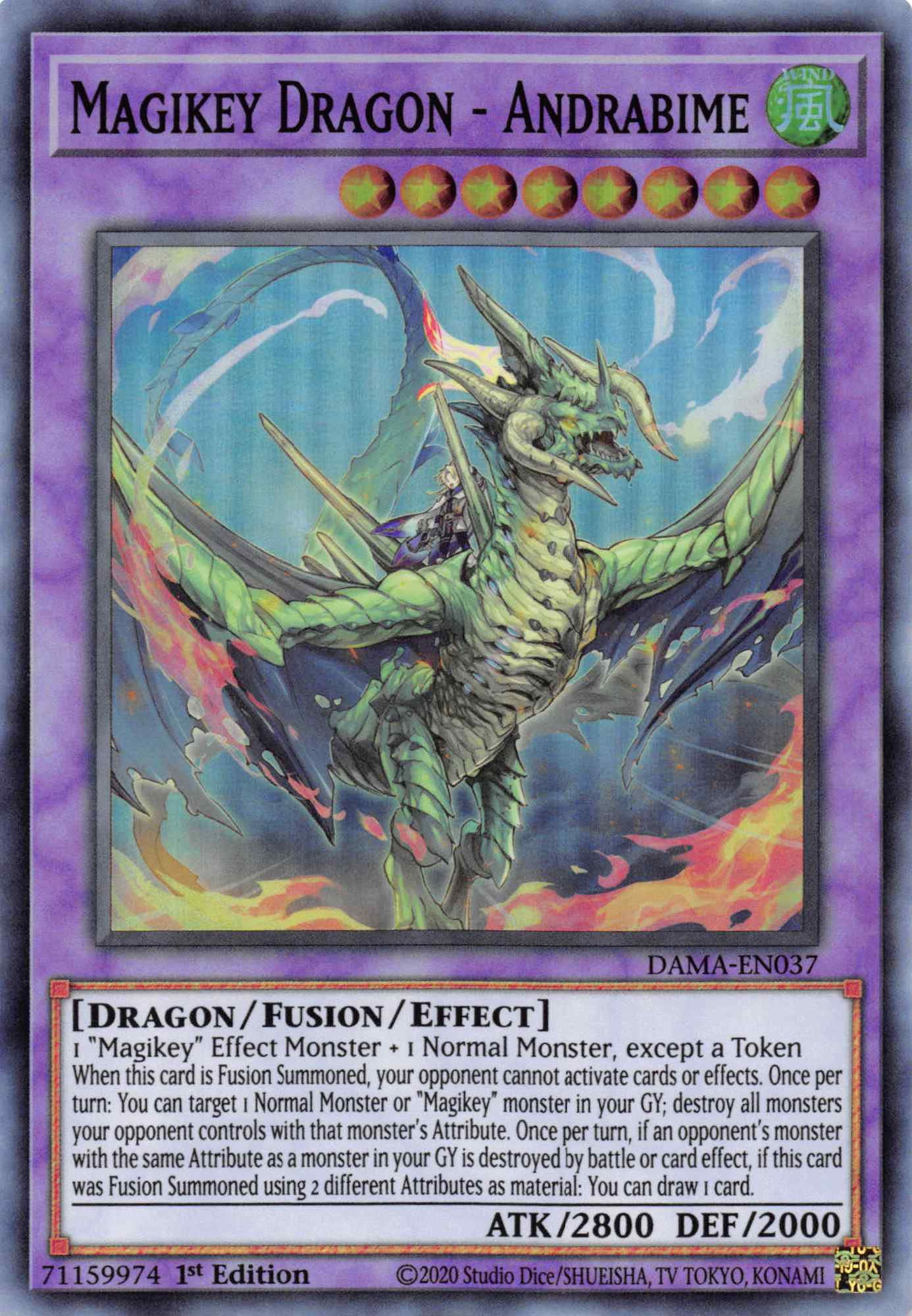 Magikey Dragon - Andrabime [DAMA-EN037] Super Rare | Amazing Games TCG