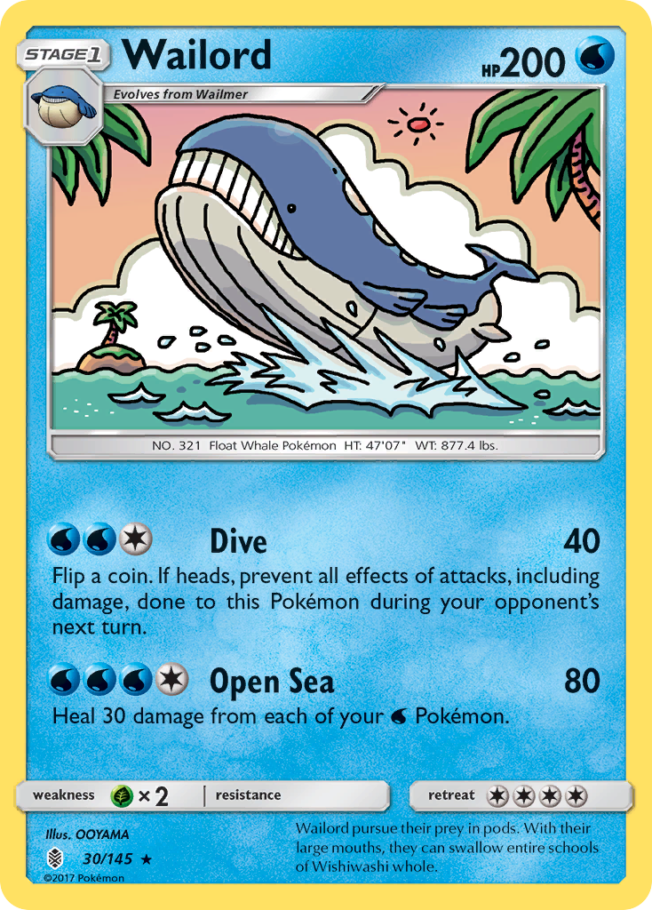 Wailord (30/145) [Sun & Moon: Guardians Rising] | Amazing Games TCG