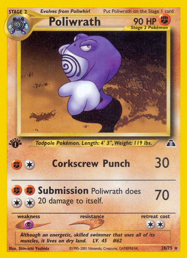 Poliwrath (28/75) [Neo Discovery 1st Edition] | Amazing Games TCG