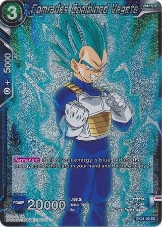 Comrades Combined Vegeta (Foil) (EX01-02) [Mighty Heroes] | Amazing Games TCG