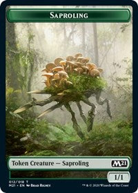 Saproling // Zombie Double-sided Token [Core Set 2021 Tokens] | Amazing Games TCG