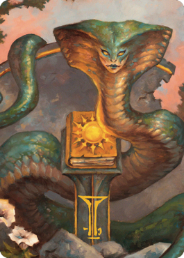 Guardian Naga Art Card (Gold-Stamped Signature) [Commander Legends: Battle for Baldur's Gate Art Series] | Amazing Games TCG