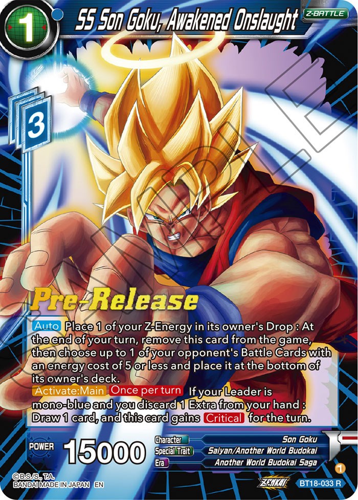 SS Son Goku, Awakened Onslaught (BT18-033) [Dawn of the Z-Legends Prerelease Promos] | Amazing Games TCG