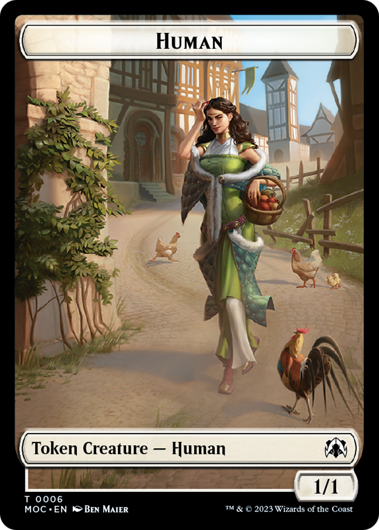 Zombie Knight // Human (6) Double-Sided Token [March of the Machine Commander Tokens] | Amazing Games TCG
