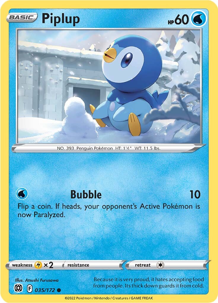 Piplup (035/172) [Sword & Shield: Brilliant Stars] | Amazing Games TCG