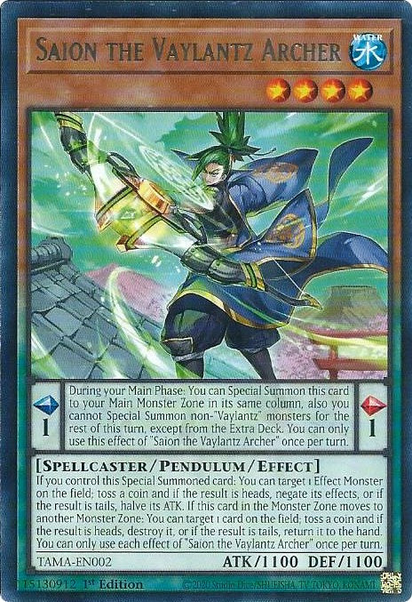 Saion the Vaylantz Archer [TAMA-EN002] Rare | Amazing Games TCG