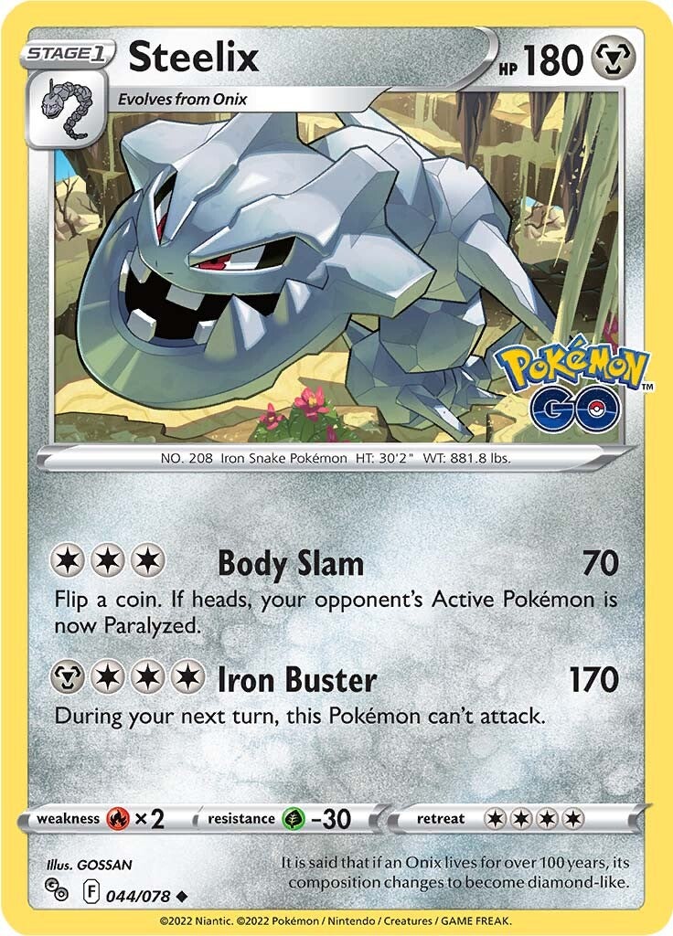 Steelix (044/078) [Pokémon GO] | Amazing Games TCG