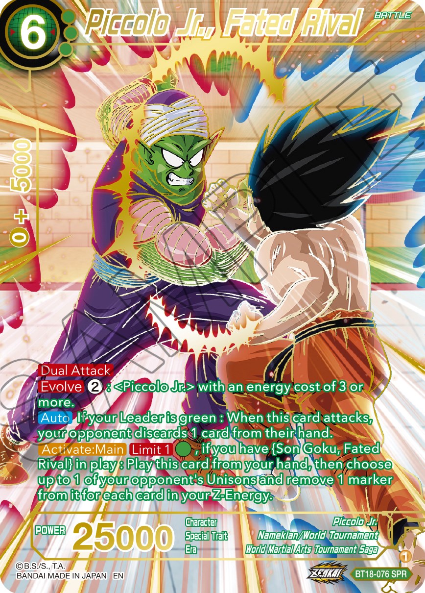 Piccolo Jr., Fated Rival (SPR) (BT18-076) [Dawn of the Z-Legends] | Amazing Games TCG