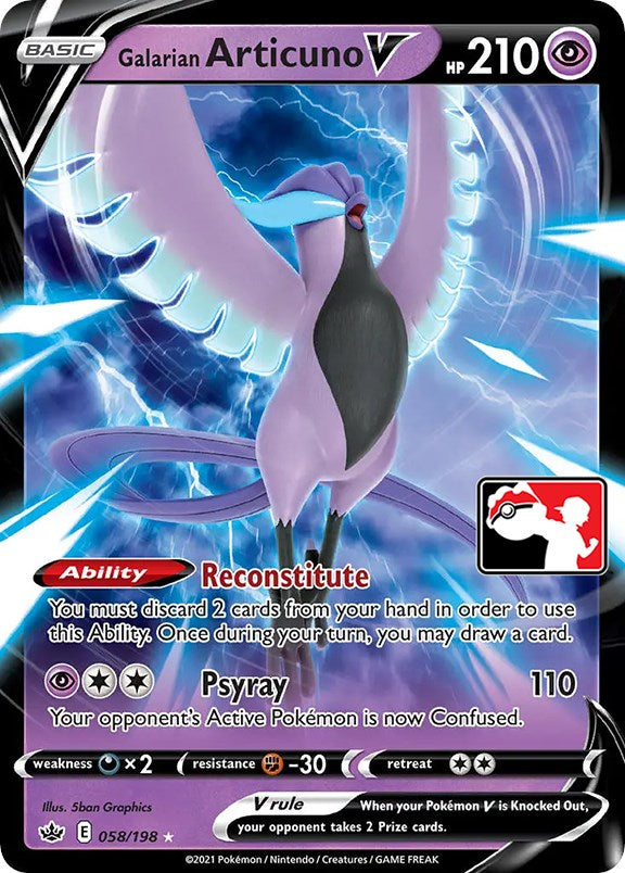 Galarian Articuno V (058/198) [Prize Pack Series One] | Amazing Games TCG