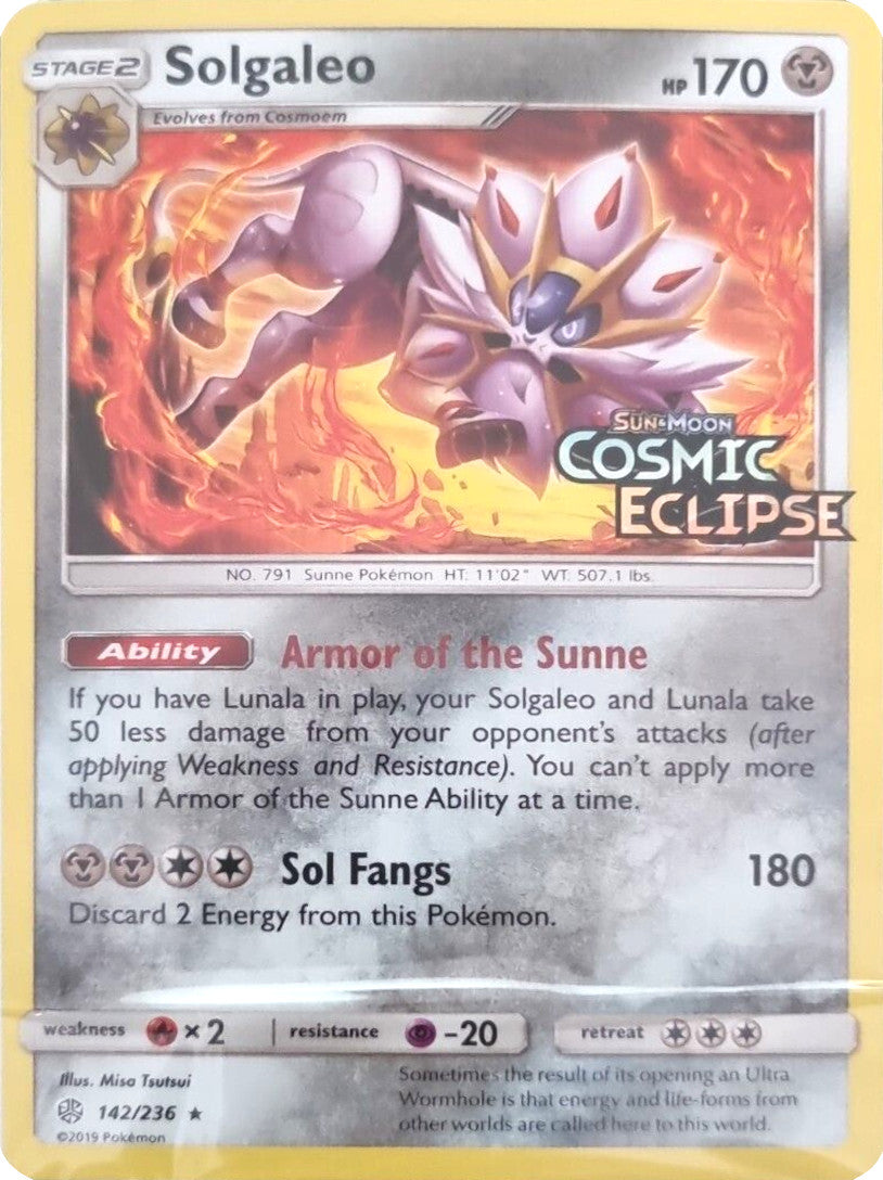 Solgaleo (142/236) (Cosmic Eclipse Stamped) [Sun & Moon: Cosmic Eclipse] | Amazing Games TCG