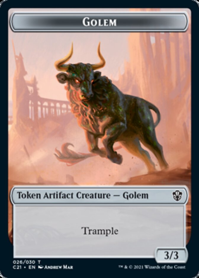 Golem (026) // Thopter Token [Commander 2021 Tokens] | Amazing Games TCG