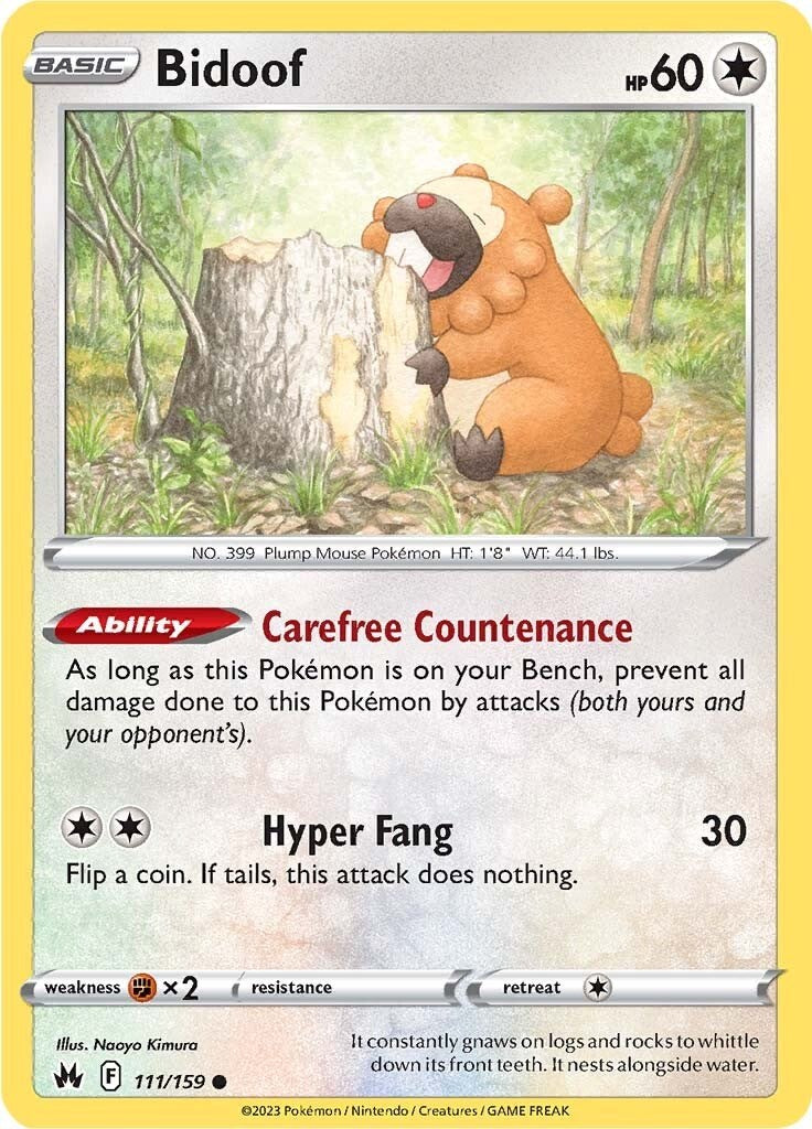 Bidoof (111/159) [Sword & Shield: Crown Zenith] | Amazing Games TCG