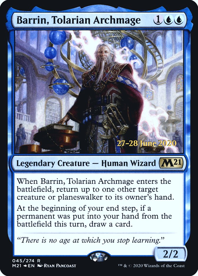 Barrin, Tolarian Archmage  [Core Set 2021 Prerelease Promos] | Amazing Games TCG