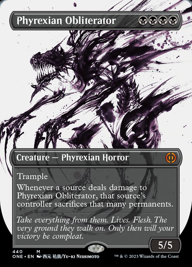 Phyrexian Obliterator (Borderless Ichor Step-and-Compleat Foil) [Phyrexia: All Will Be One] | Amazing Games TCG