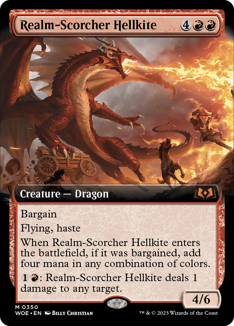 Realm-Scorcher Hellkite (Extended Art) [Wilds of Eldraine] | Amazing Games TCG