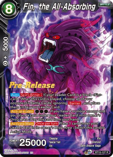 Fin, the All-Absorbing (BT15-127) [Saiyan Showdown Prerelease Promos] | Amazing Games TCG