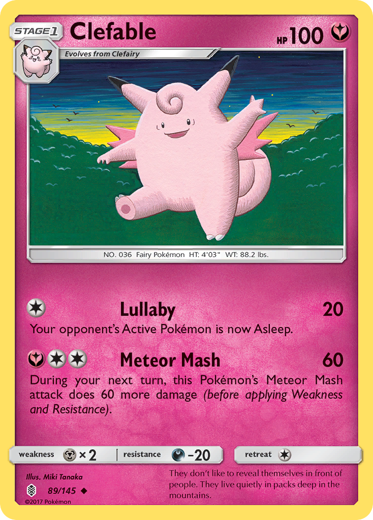 Clefable (89/145) [Sun & Moon: Guardians Rising] | Amazing Games TCG